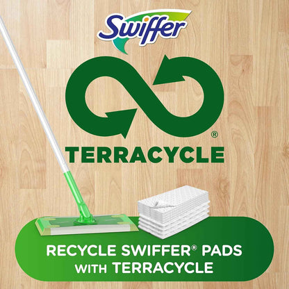 Swiffer Sweep + Mop, Dry Pads Refill, Floor Cleaner for Dirt, Dust, Hair, Cleaning Cloths for Mopping Home, Bathroom, Kitchen, Dust Mop, Floor Duster