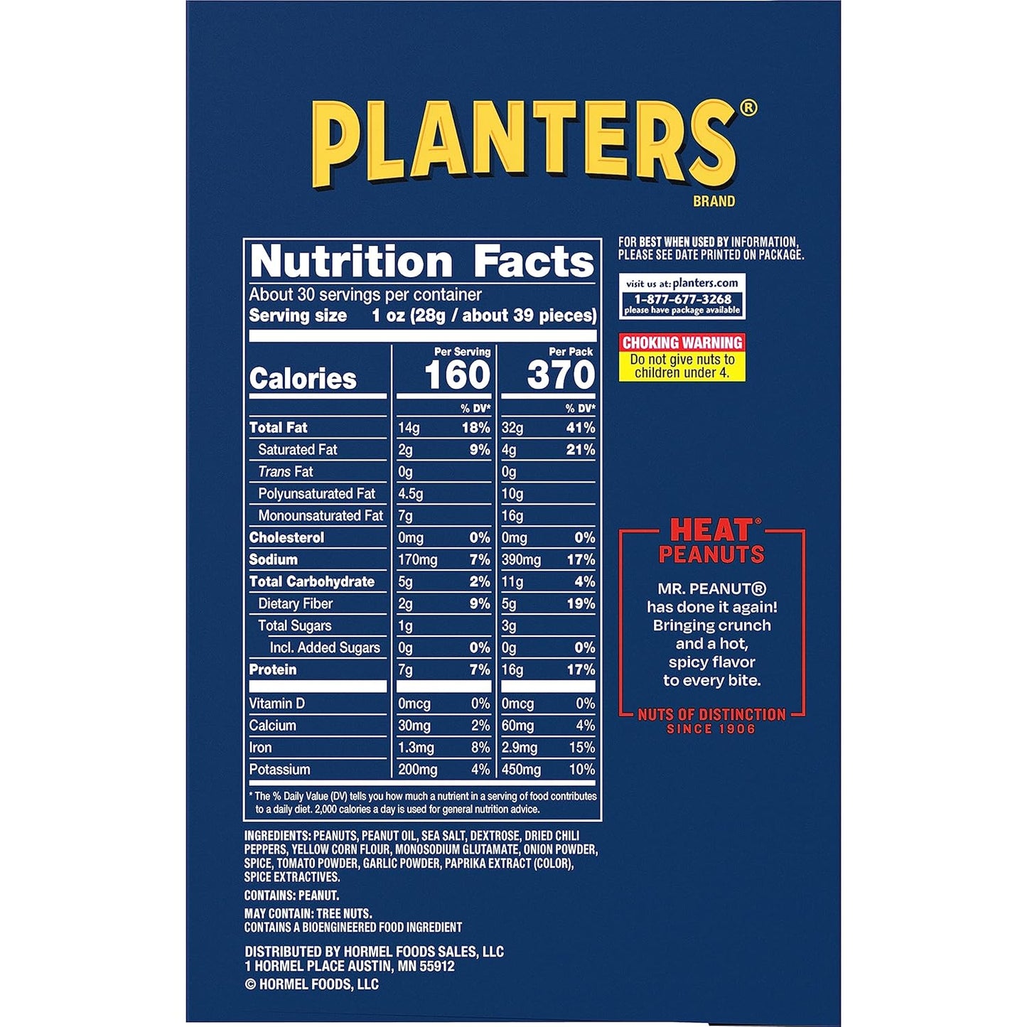 PLANTERS_Heat_Peanuts,_Spicy_Snacks,_Hot_Peanuts,_2.25_oz,_15-Pack,_Nuts_with_a_Hot_and_Spicy_Taste