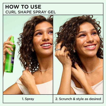 Garnier Fructis Style Curl Shape Defining Spray Hair Gel, Strong Hold Frizz Control for Curly, Wavy, and Coily Hair, Nourishing Formula, 8.5 fl oz