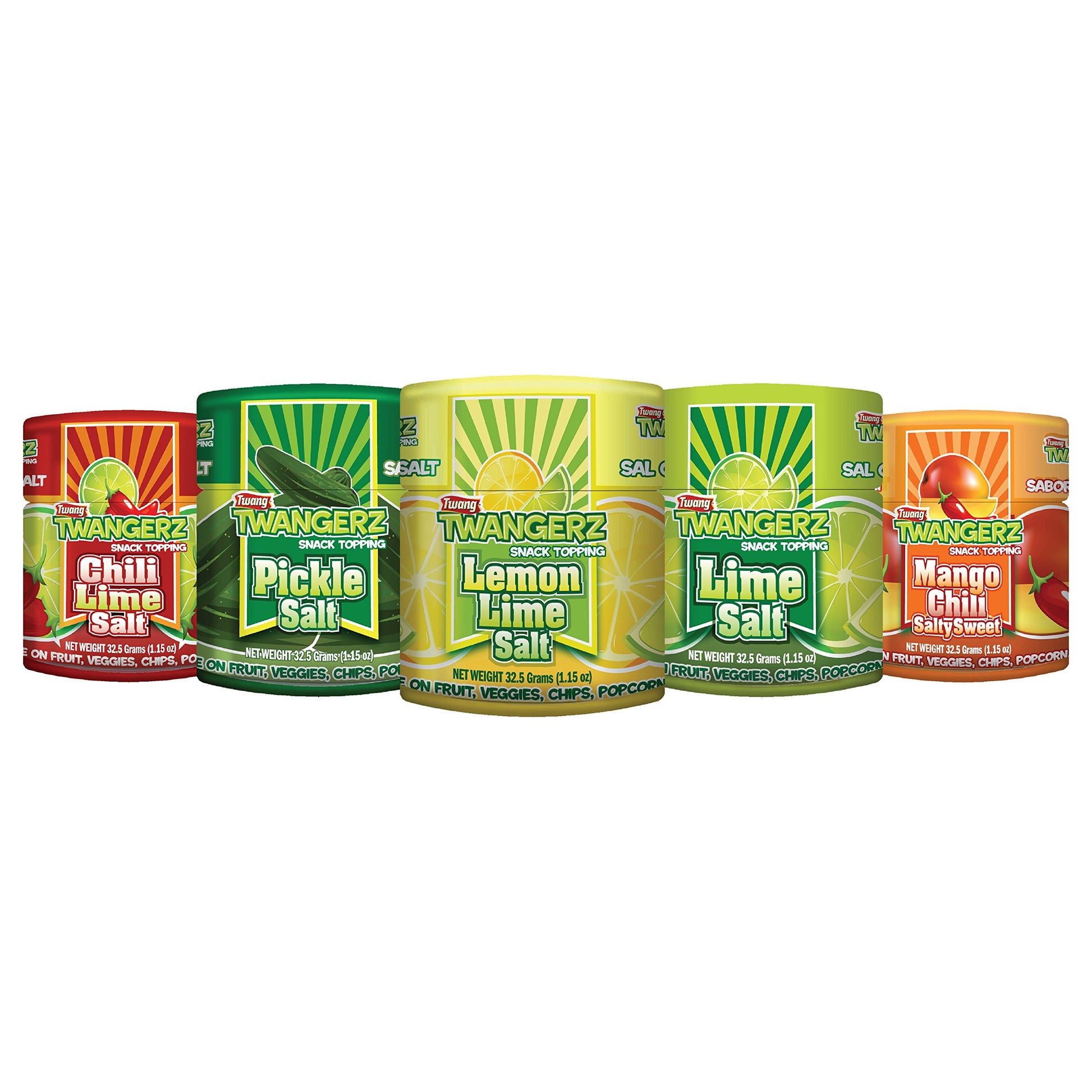 Twangerz Snack Topping, Variety, 1.15 Ounce Shaker (Set of 5)