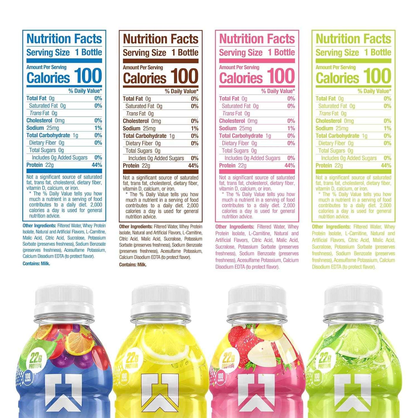 RYSE Clear Protein Drink - 100 Calories, 22g Whey Isolate Protein Shake, Sugar-Free, 0g Fat & Lactose-Free - Refreshing Ready-to-Drink Beverage