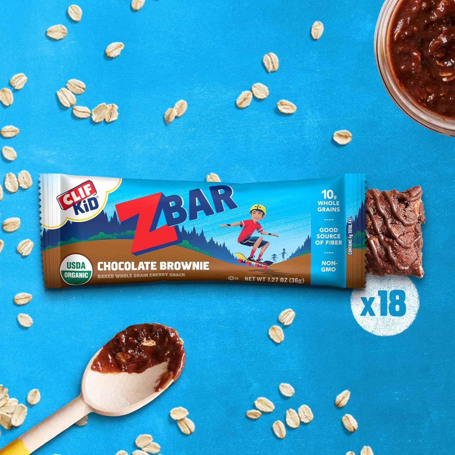 Zbar - Chocolate Brownie - Soft-Baked Energy Snack Bars - Non-GMO - 11g Whole Grains - USDA Organic Granola Bars - Snacks for Kids