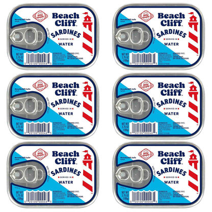 Beach Cliff Wild Caught Sardines, 3.75 oz Can - 13g Protein per Serving - Gluten Free, Keto Friendly - Great for Pasta & Seafood Recipes