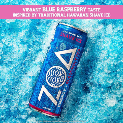 ZOA Sugar Free Energy Drink with Electrolytes, Vitamin C, B Vitamins + Amino Acids, 160 mg Green Tea Caffeine, Zero Sugar, 12 oz Cans, 12 Pack
