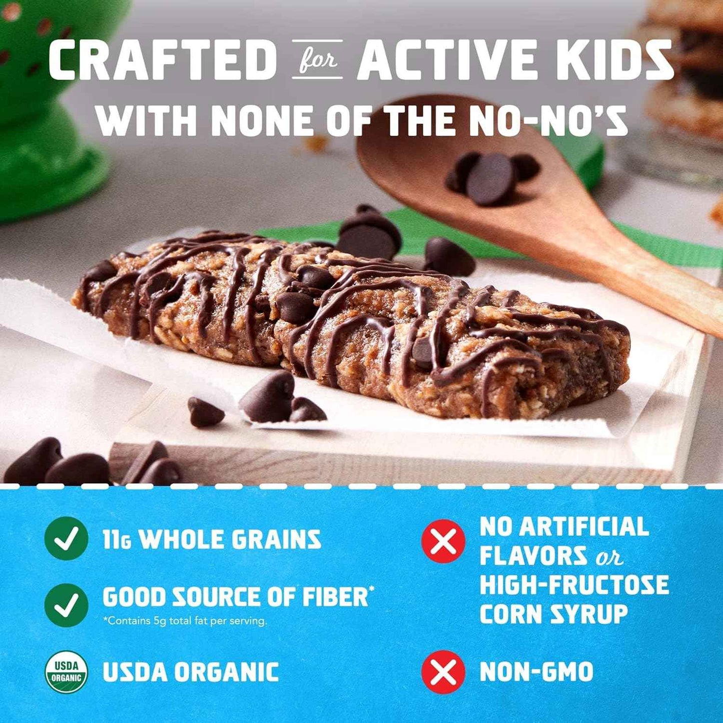 Zbar - Chocolate Chip - Soft-Baked Energy Snack Bars - Non-GMO - 12g Whole Grains - USDA Organic Granola Bars (6 Pack)