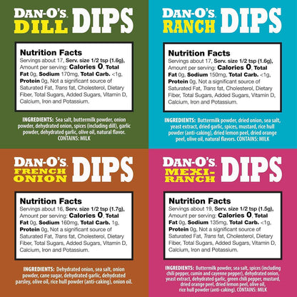 Dan-O’s Dips – All-Natural Seasoning Packets – Just Add Sour Cream or Greek Yogurt – No Artificial Ingredients
