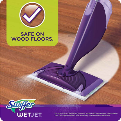 Swiffer Wet Jet Mop Cleaning Pads Refill, Floor Cleaner for Mopping Wood, Laminate, Tile in Home, Bathroom, Kitchen, All Purpose Multi-Surface Spray Mop Pad for Floor Cleaning, 24ct