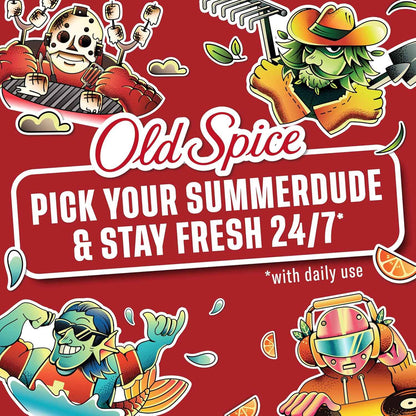 Old Spice Body Wash for Men, Summerdudes, 24/7 Shower Fresh with Daily Use, Long Lasting Scent, Cleanse & Refresh Skin, VIP Festival Experience, Serial Griller with Charred Marshmallow Scent, 24 oz