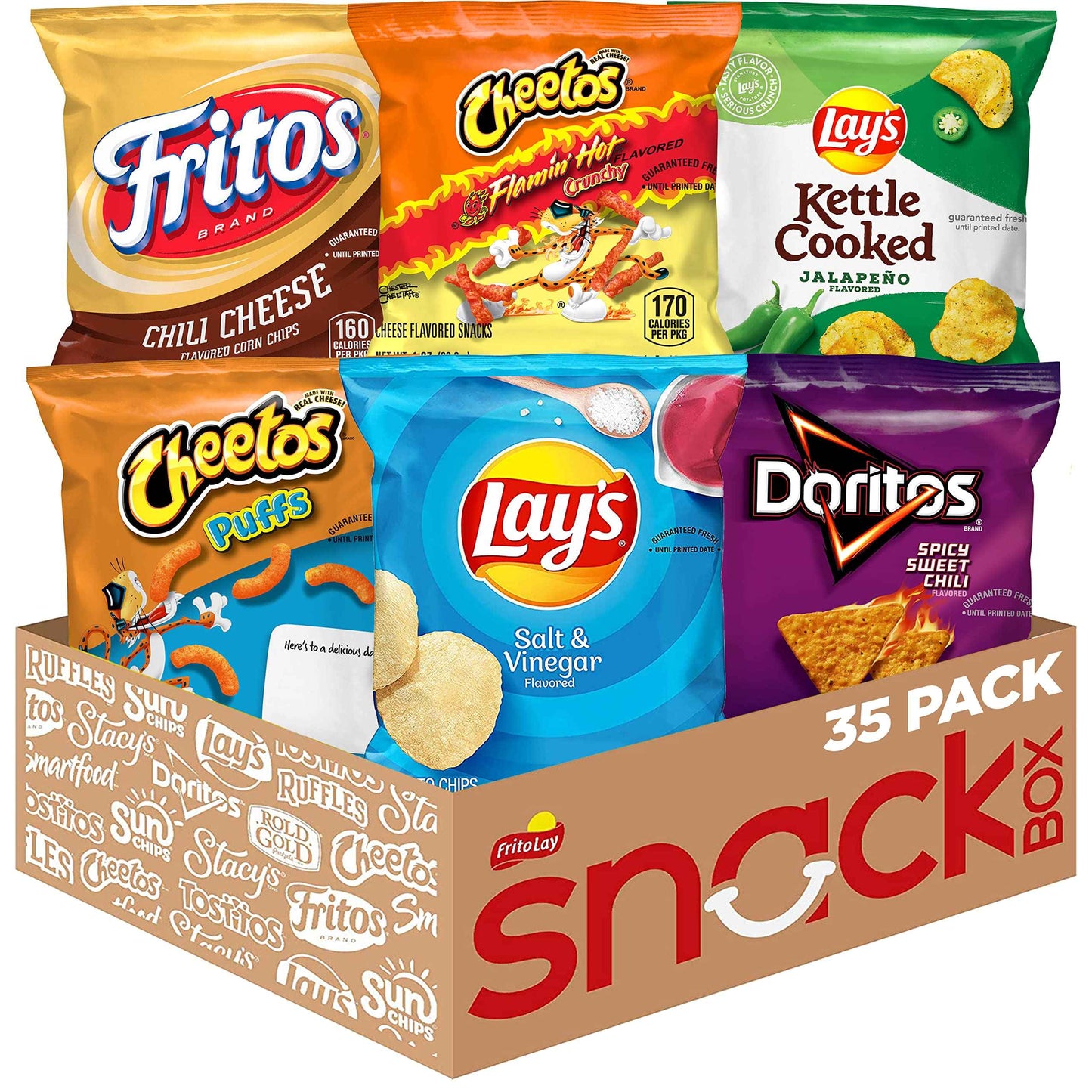 Frito-Lay Doritos & Cheetos Mix Variety Pack, 2.42 Pounds, (Pack of 40)