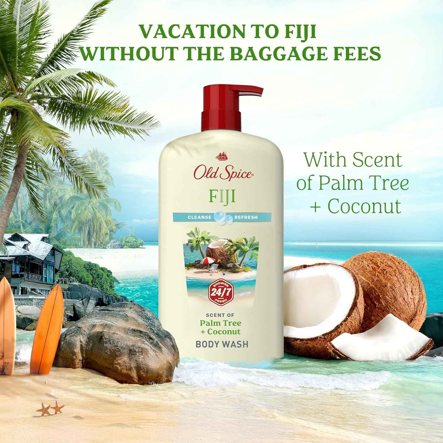Old Spice Body Wash for Men, 24/7 Shower Fresh with Lasting Scent, Cleanse & Refresh, Gentle on Skin, Vitamin B3