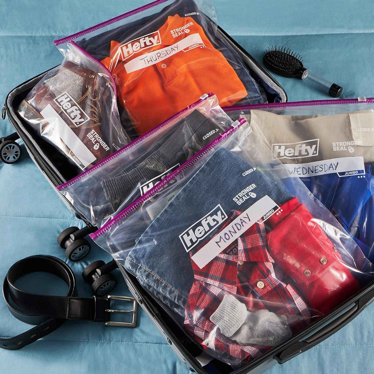 Hefty Slider Jumbo Storage Bags, 2.5 Gallon Size
