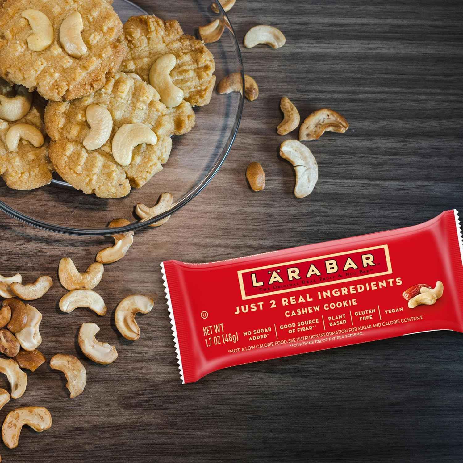 Larabar Cashew Cookie, Fruit and Nut Bars, Gluten Free and Vegan, 27.2 oz, 16 Ct