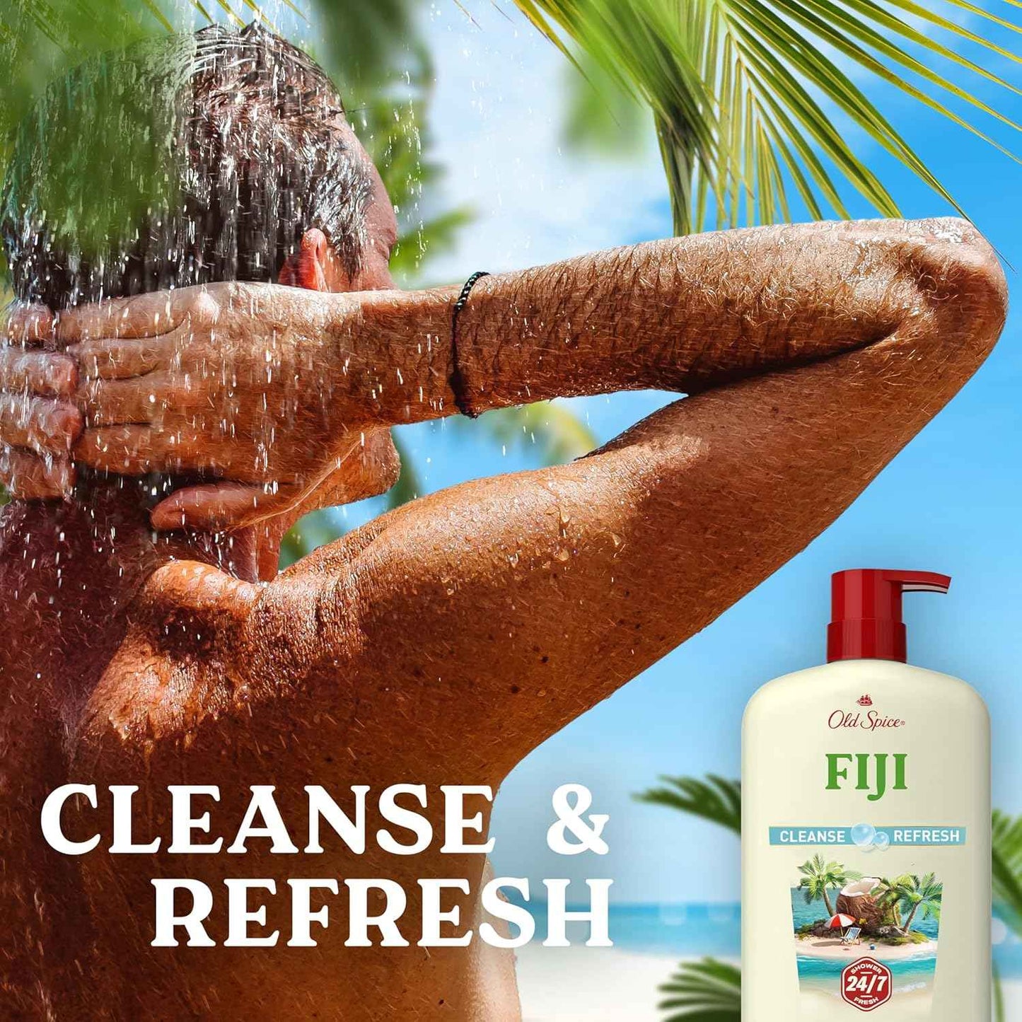 Old Spice Body Wash for Men, 24/7 Shower Fresh with Lasting Scent, Cleanse & Refresh, Gentle on Skin, Vitamin B3