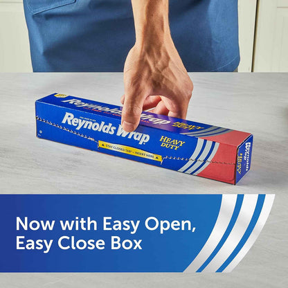 Reynolds Wrap Aluminum Roll, Thick Heavy Duty Foil for Added Strength and Durability, Secure Easy Open and Close Tab