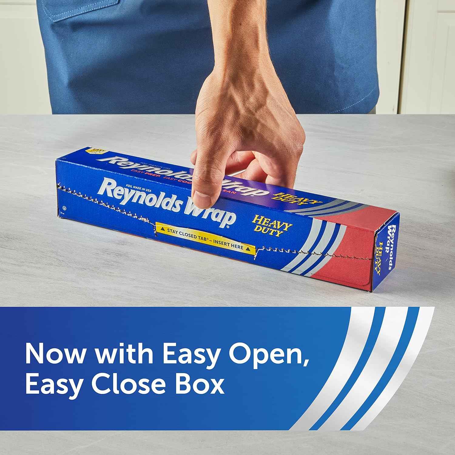 Reynolds Wrap Heavy Duty Aluminum Foil Roll, Thick Heavy Duty Foil for Added Strength and Durability, Secure Easy Open and Close Tab