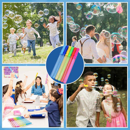 JOYIN 14.6’’ Big Bubble Wands for Kids, Bubble Wand with Refill Solution for Summer Toy Party Favor, Outdoors Toy Activity, Easter Basket Stuffers, Birthday Gift