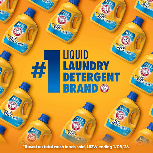 ARM & HAMMER Plus OxiClean Ultra Stain Fighters Liquid Laundry Detergent, Stain Remover for Clothes