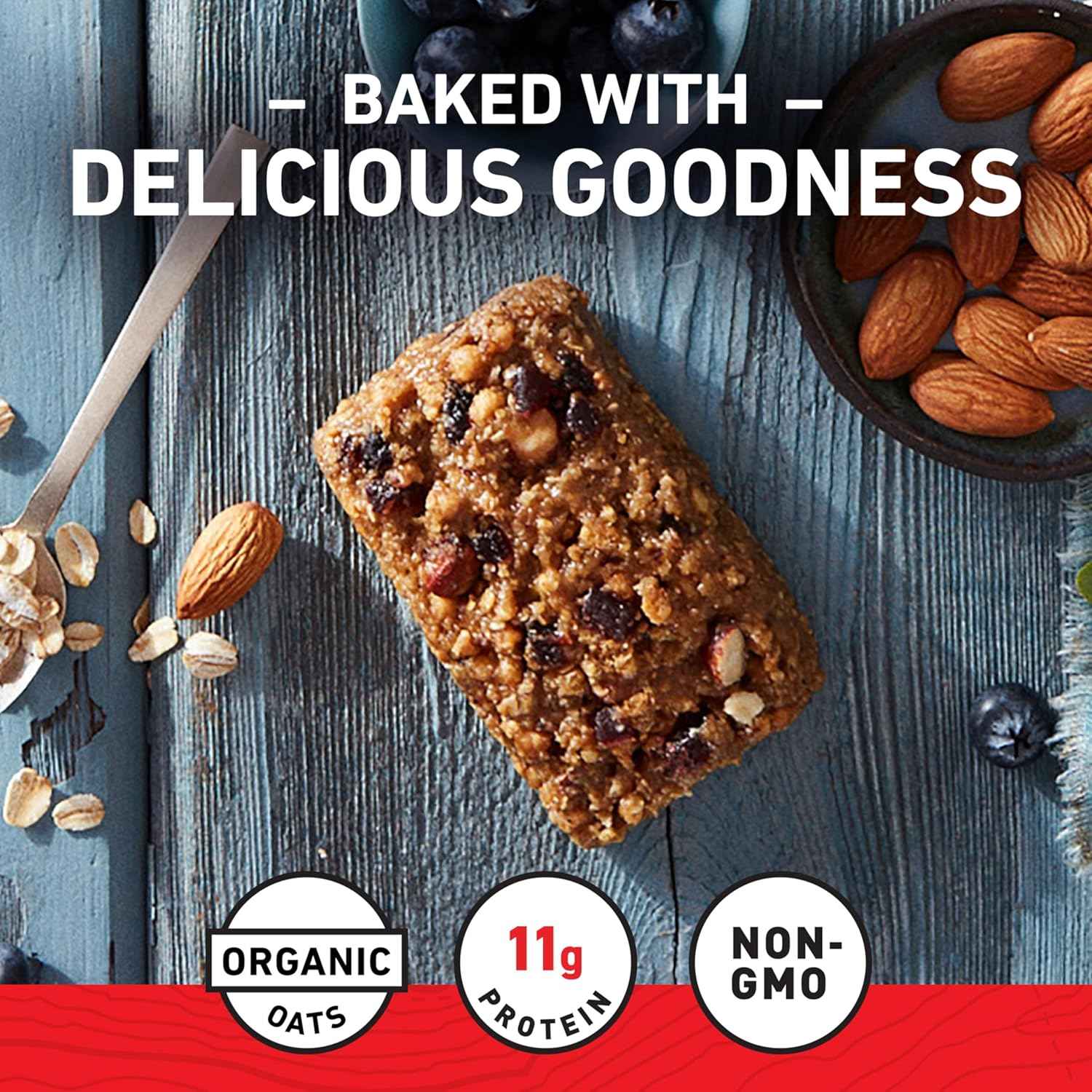 CLIF BAR - Energy Protein Bars - Blueberry Almond Crisp - Made with Organic Oats - Energy Bars - Non-GMO