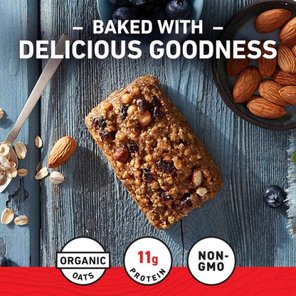 CLIF BAR - Energy Protein Bars - Blueberry Almond Crisp - Made with Organic Oats - Energy Bars - Non-GMO