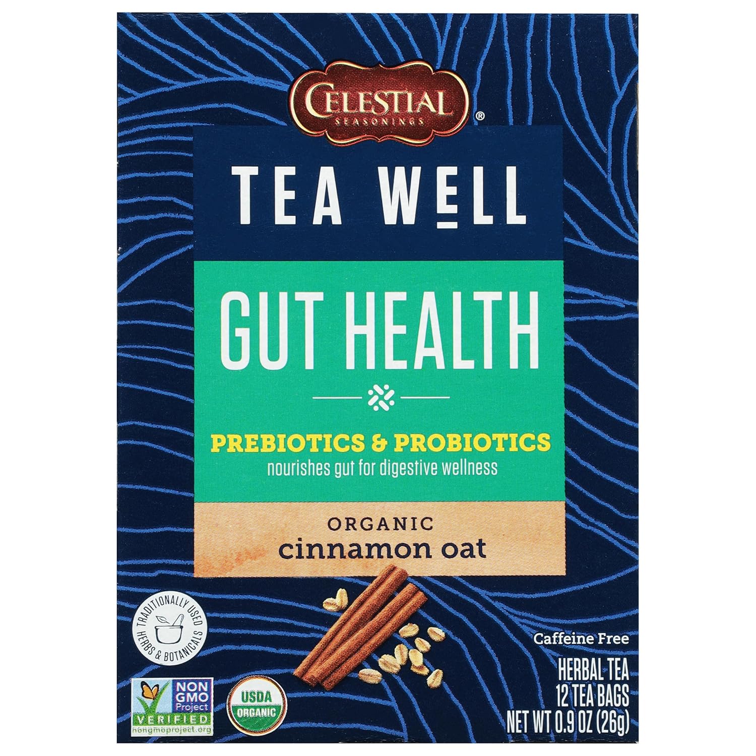 Celestial_Seasonings_TeaWell_Herbal_Tea,_Gut_Health,_Organic_Cinnamon_Oat,_12_Count