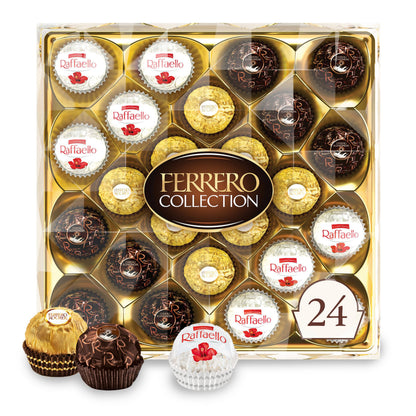 Ferrero Collection, Premium Assorted, Hazelnut, Dark Chocolate and Coconut, 24 Count Treats, 6.1 oz