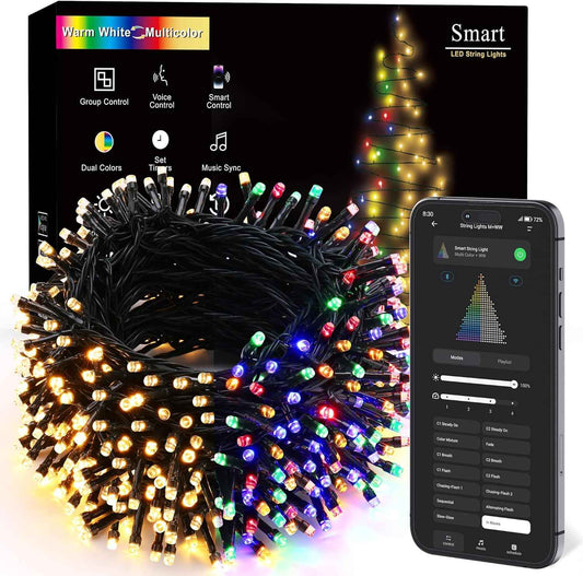 Brizled Smart Christmas Lights – Child-Safe, Cool-to-Touch String Lights for Kids' Bedroom Window Display