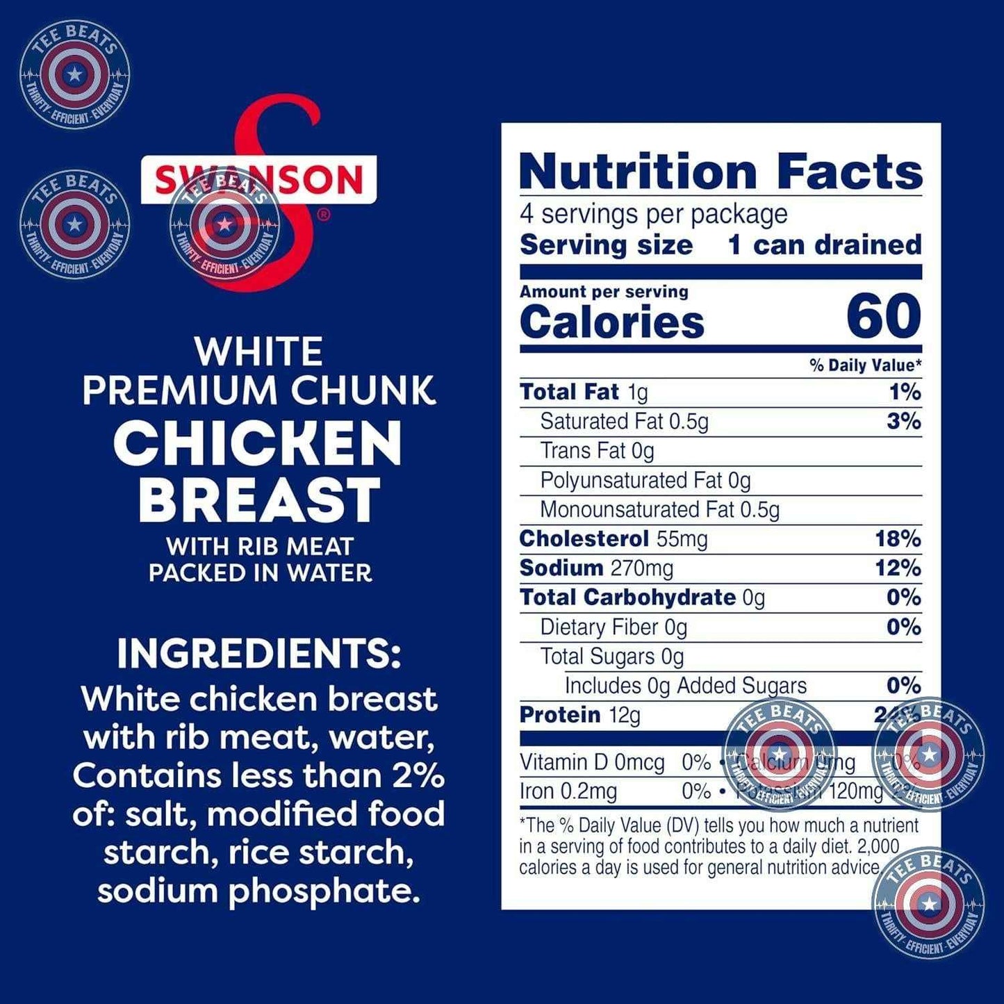 Swanson Canned White Chicken – Shelf-Stable Breakroom Staple for Home Office Meal Prep and Focused Workdays