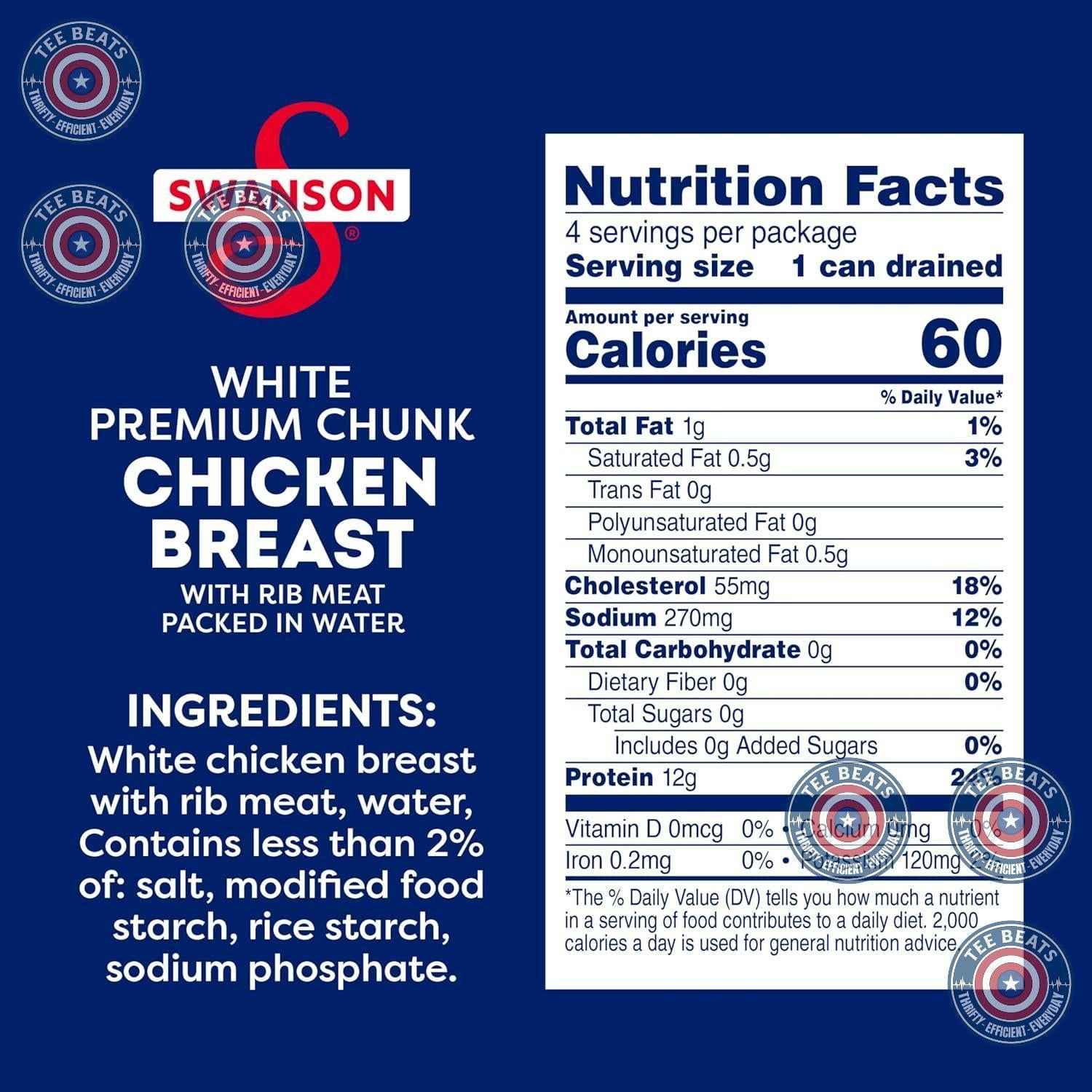 Swanson Canned White Chicken – Shelf-Stable Breakroom Staple for Home Office Meal Prep and Focused Workdays