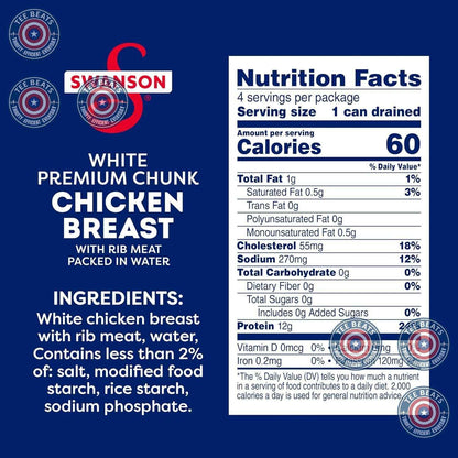 Swanson Canned White Chicken – Shelf-Stable Breakroom Staple for Home Office Meal Prep and Focused Workdays