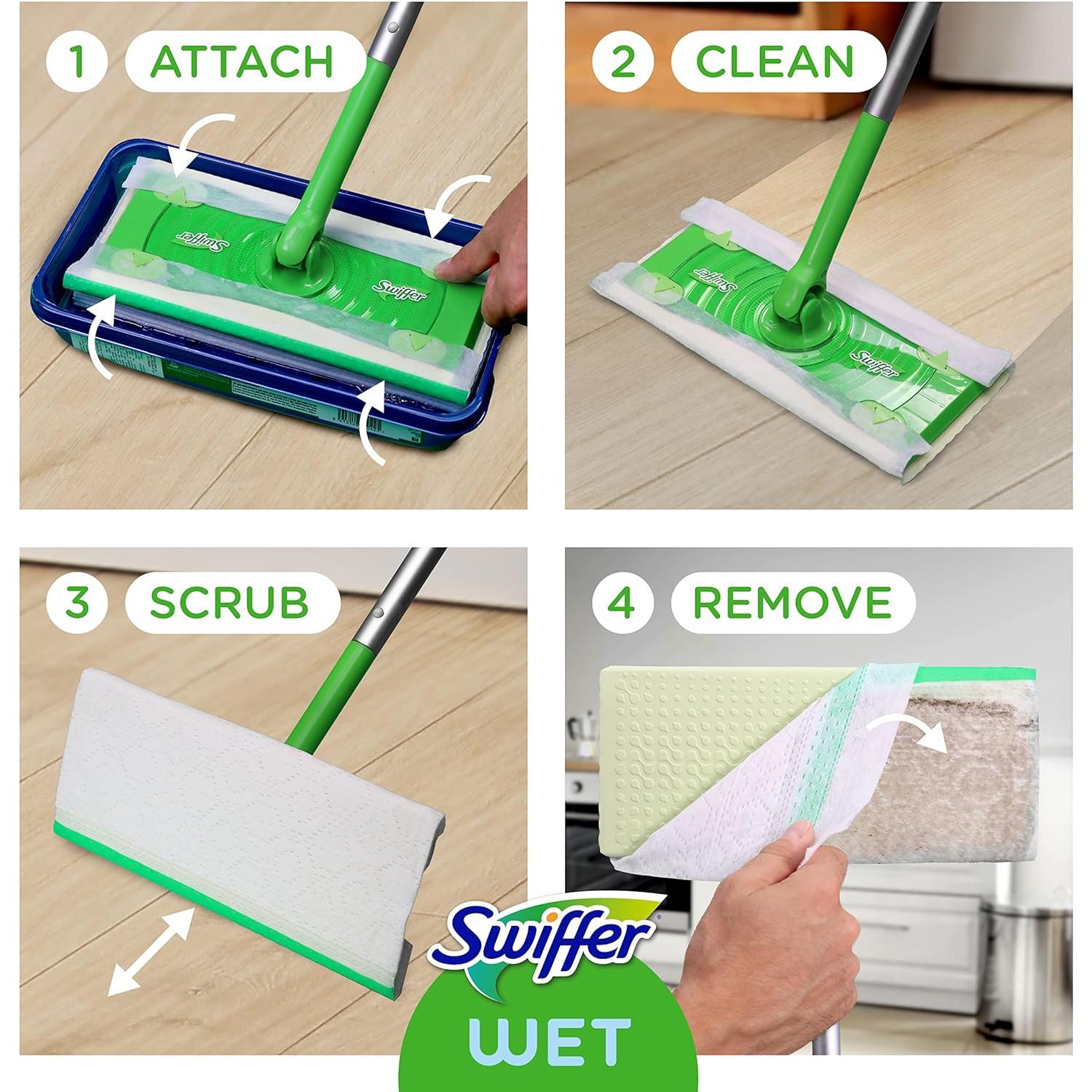 Swiffer_Sweeper_Wet_Mopping_Pad_Refills_for_Floor_Mop_with_Febreze_Lavender_Scent,_12_Count_Pack_Wood_Wooden_Adjustable_Cleaning