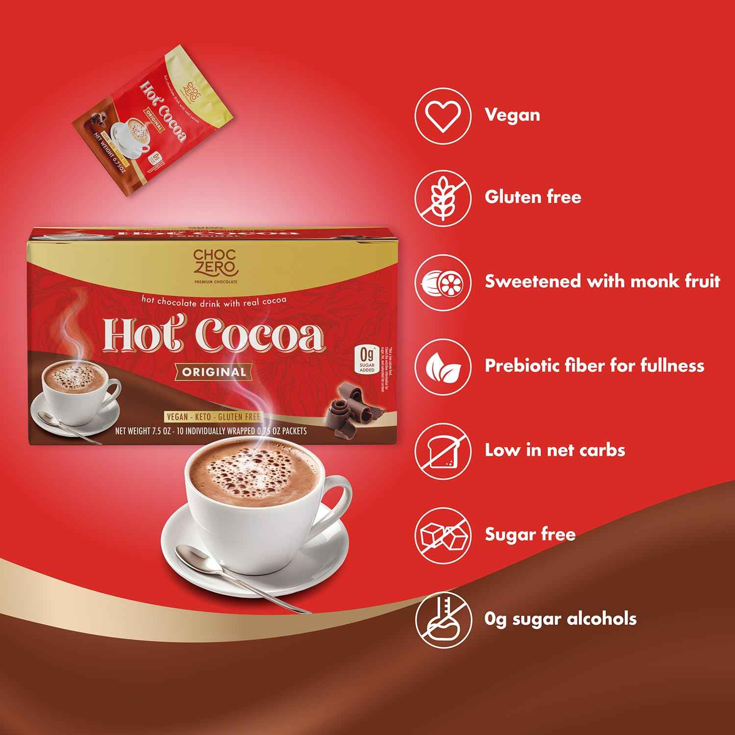 ChocZero Hot Cocoa Mix – Stocking Stuffer and Care Package Gift for the Wellness Lover