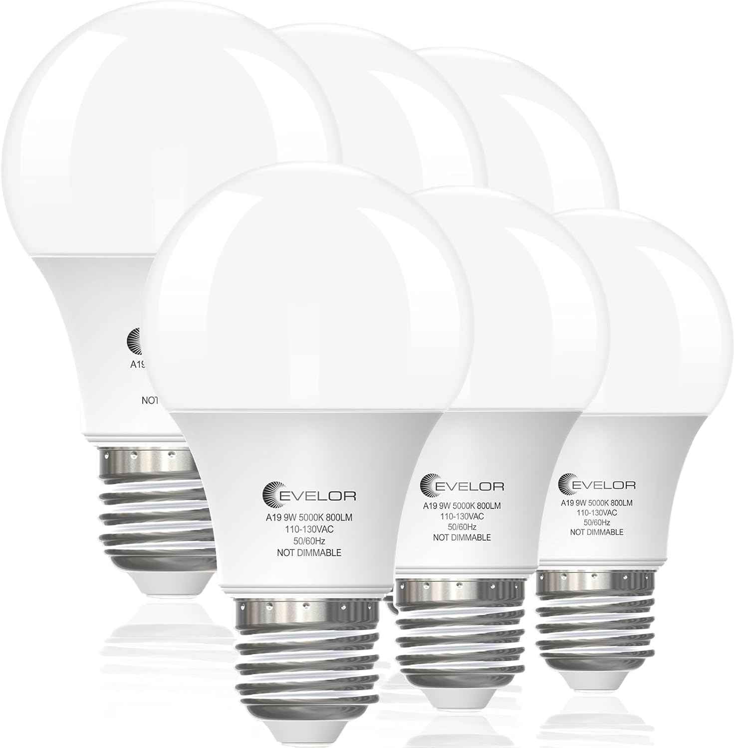 LUXRITE A19 LED Bulb Shatter-Resistant – Safer Lighting for Homes with Kids and Pets, 9W 5000K Daylight 4-Pack