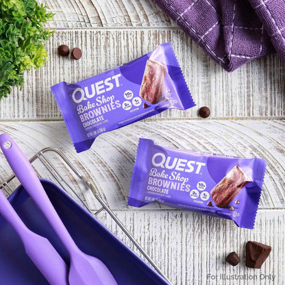 Quest Nutrition Bake Shop, Chocolate Brownies, 10g Protein, 2g Net Carbs, 1g Sugar, Protein Snack
