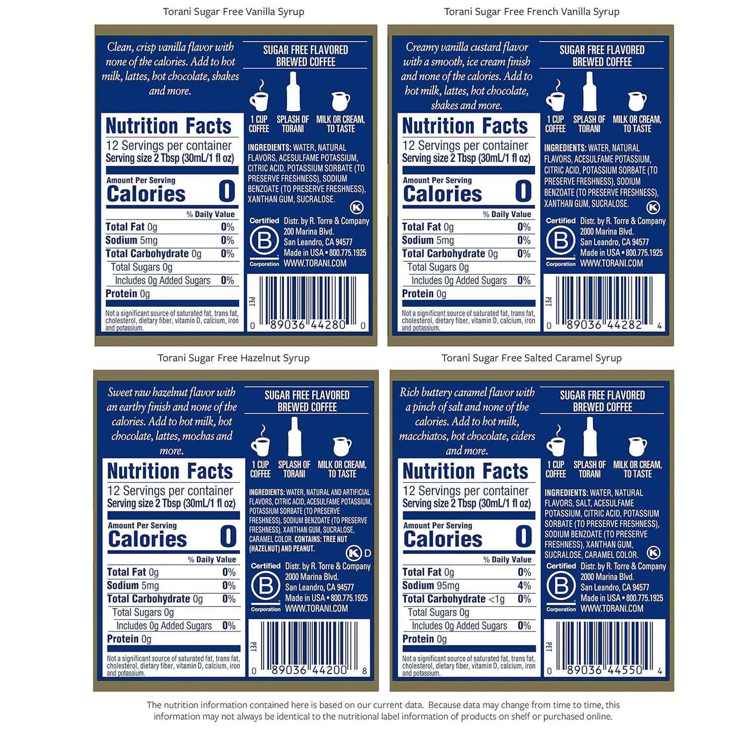 Torani Syrup, 12.7 Ounce (Pack of 4)