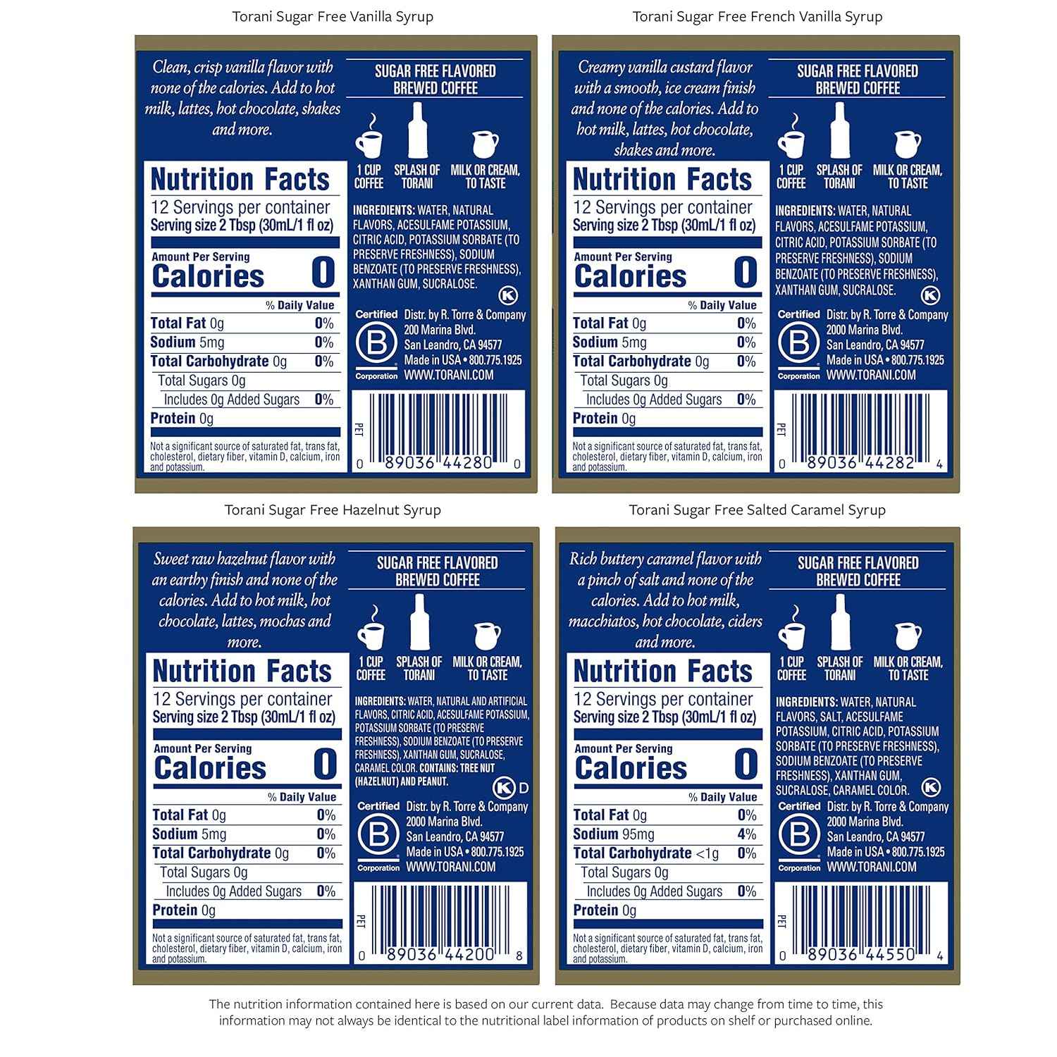 Torani Syrup, 12.7 Ounce (Pack of 4)