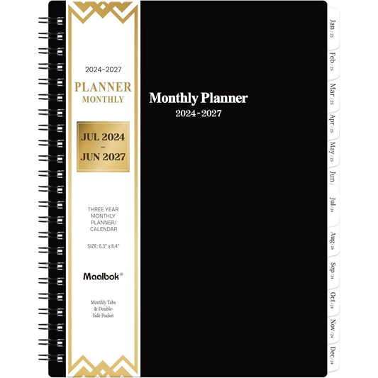 2024-2027_Monthly_Planner/Calendar_-_3_Year_Monthly_Planner_2024-2027,_Jul_2024_-_Jun_2027,_6.3"_x_8.4",_36_Monthly_Planner_with_Tabs,_30_Notes_Pages,_Double-side_Pocket,_Holidays