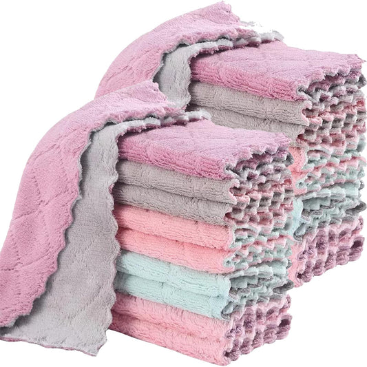 20_Pack_Cleaning_Cloth_Kitchen_Cloth,_Dish_Towels_Super_Absorbent_Coral_Velvet_Dishtowels,_Microfiber_Premium_Soft_Tea_Towels,_Quick_Dry_Rags,_Multipurpose_Reusable_Washcloths,_Non-Stick_Oil_Cloths.