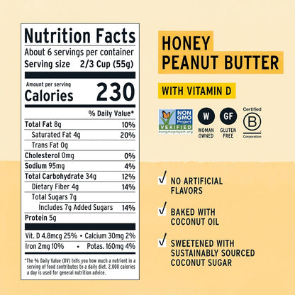 Purely_Elizabeth,_Honey_Peanut_Butter,_Superfood_Cereal_with_Vitamin_D_(1_Box,_11oz),_6g_Fiber