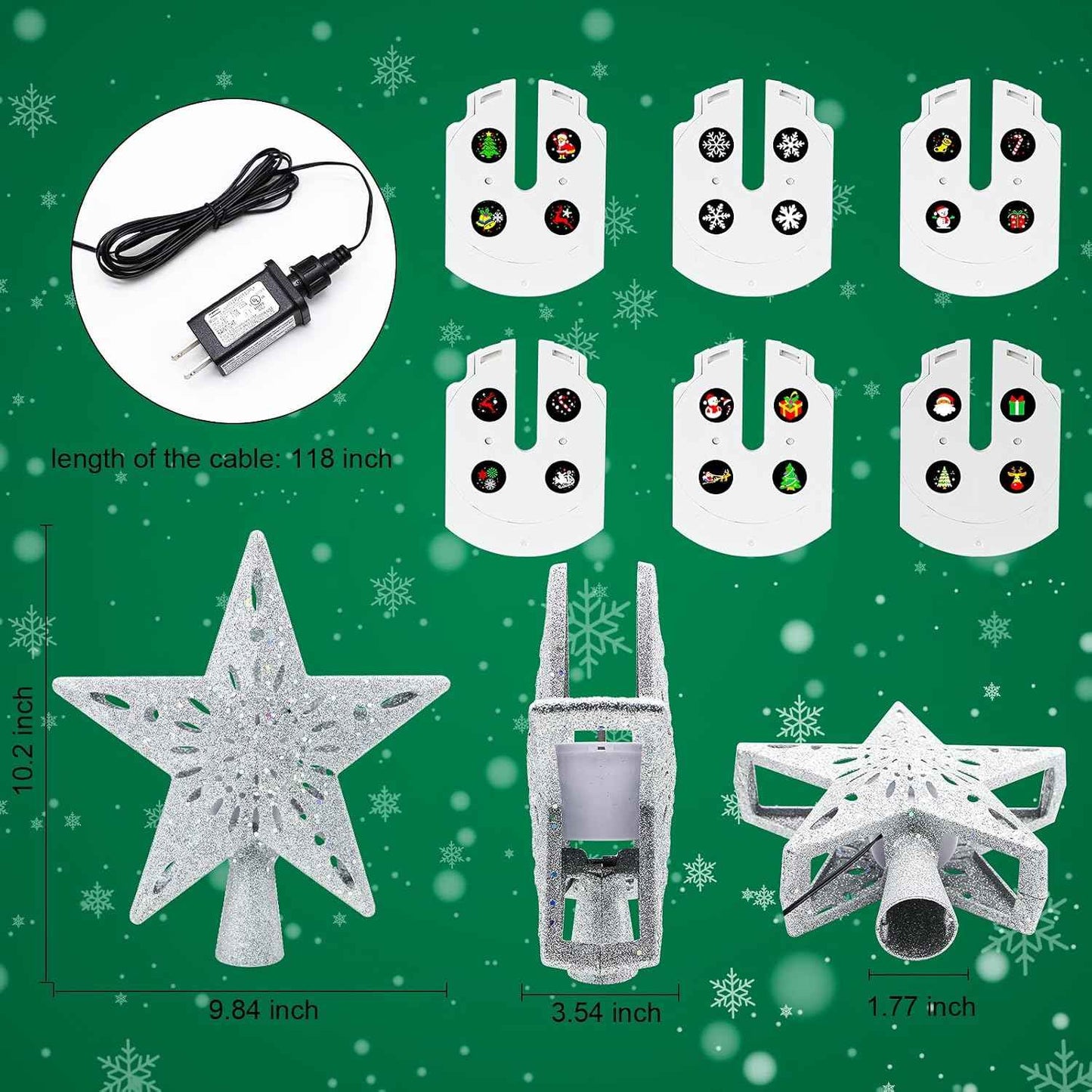 [Brand Name] Star Tree Topper with Built-In Projector – Cozy Bedroom Holiday Decor with 6 Ambient Light Modes