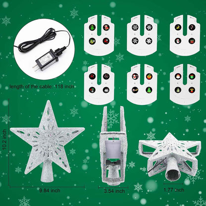[Brand Name] Star Tree Topper with Built-In Projector – Cozy Bedroom Holiday Decor with 6 Ambient Light Modes
