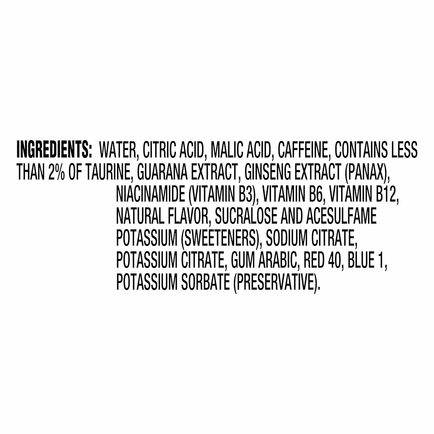 acai berry flavor with squeeze-to-control intensity for flavor and caffeine