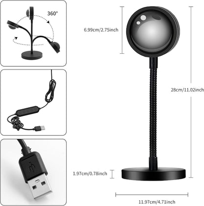 Acelisty Sunset Lamp – Modern Bedroom Decor Accent, RGB Ambient Light with App and Remote