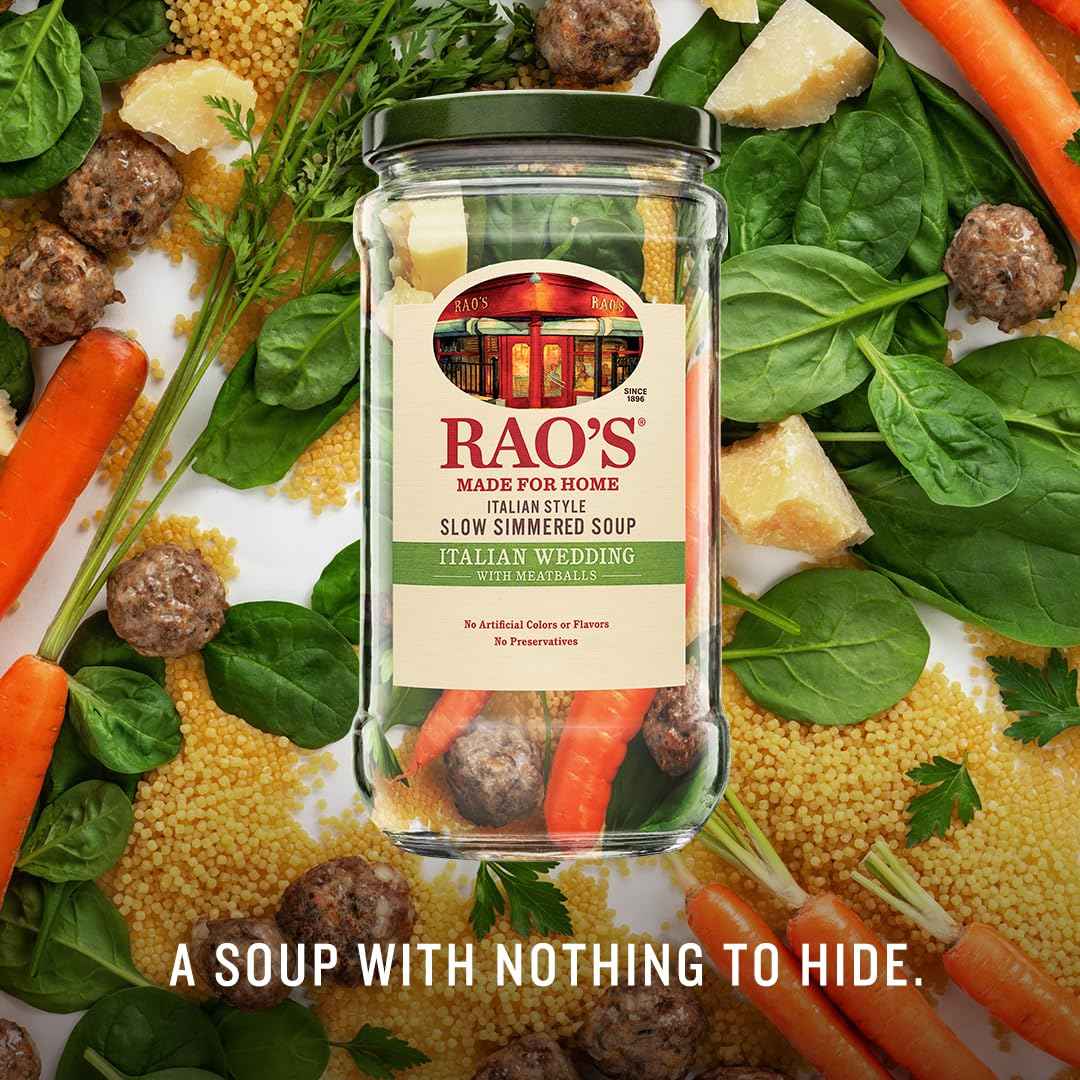 Rao's Made for Home Italian Wedding Soup 16oz – Fast Heat and Serve Lunch for the Busy Office Professional, No Prep Required