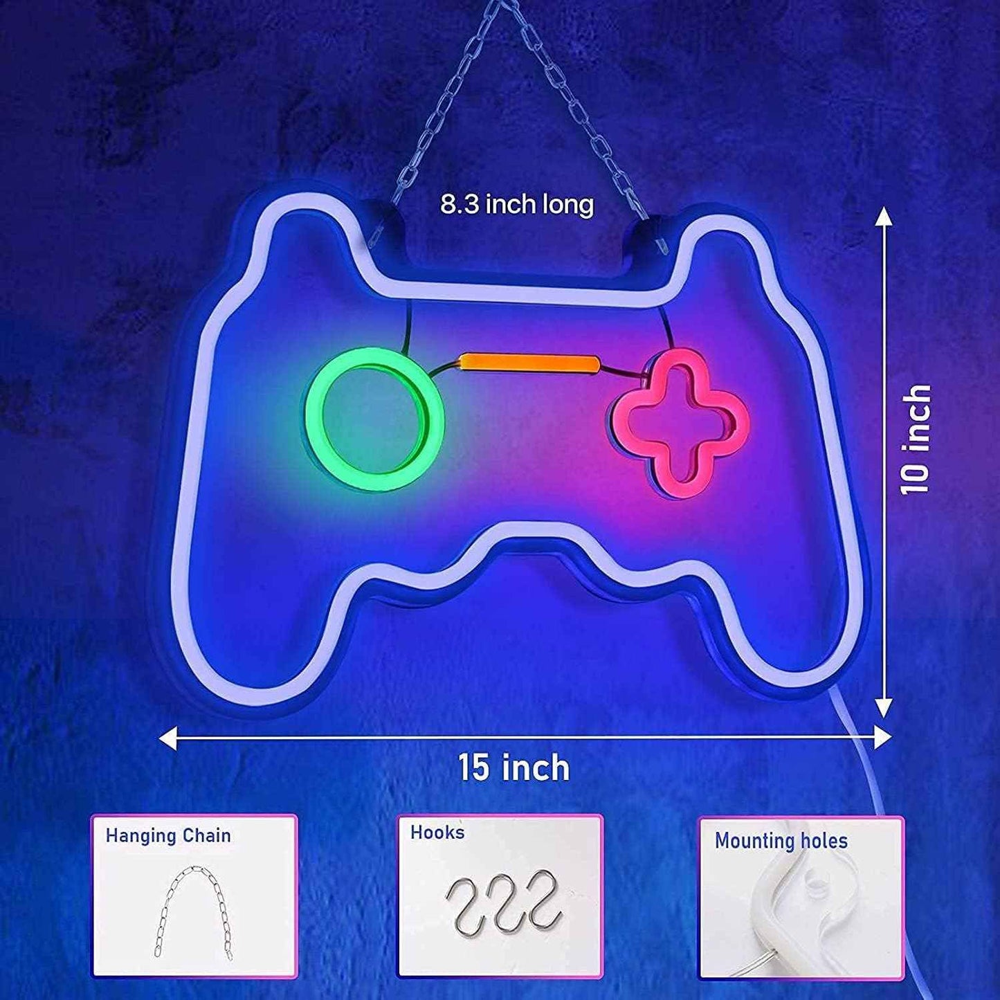 Joylit Gamepad Neon Sign – Cozy Bedroom Wall Decor, Dimmable Warm Yellow Accent Light for Living Room