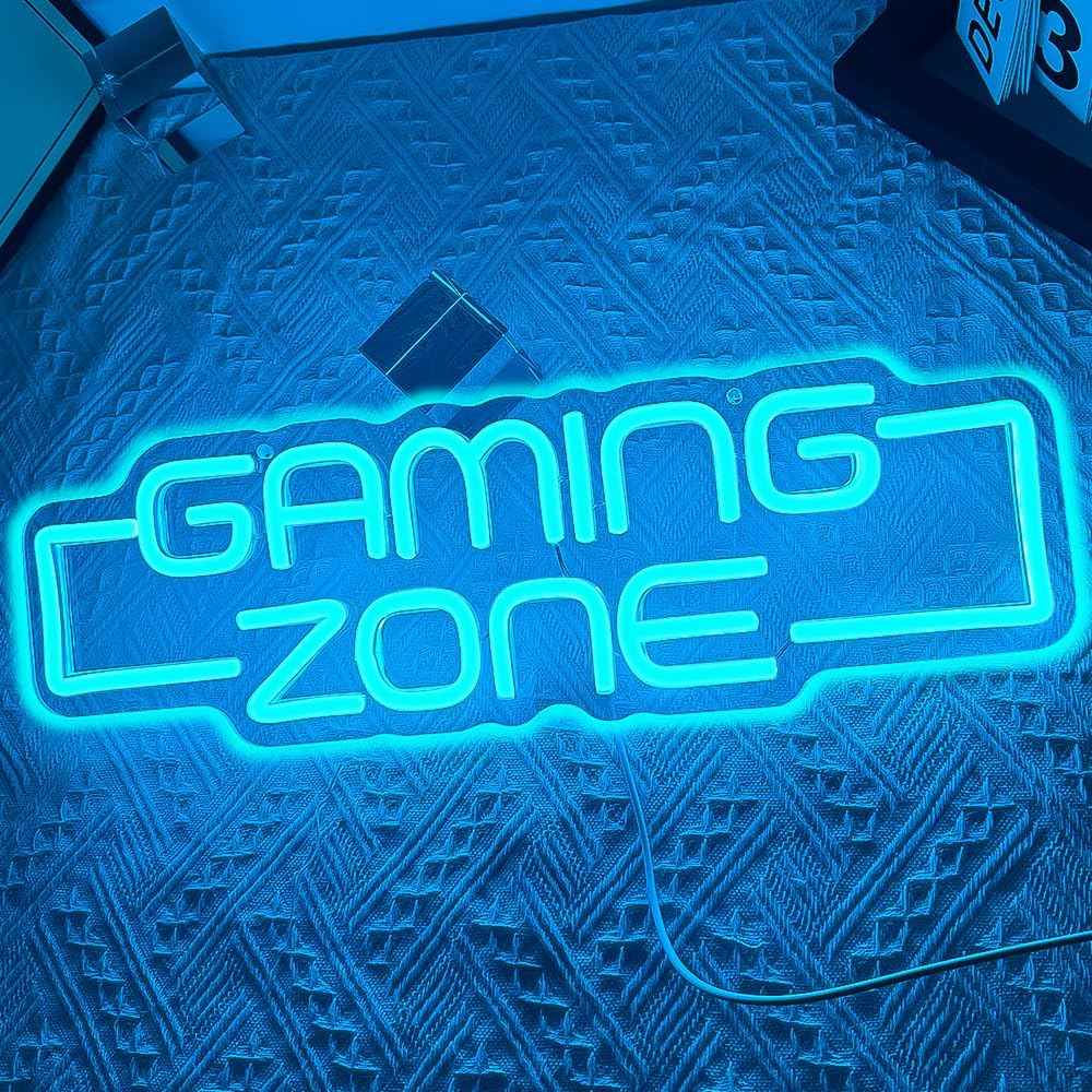 Glovolcy Gaming Neon Sign – Safe Glowing Light for Boys Bedroom, No Heat 5V LED with Dimmer Control