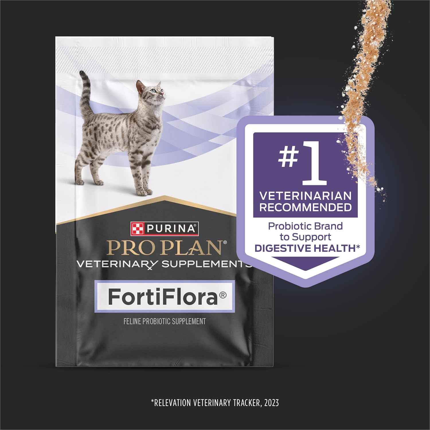 Pro Plan Veterinary Supplements FortiFlora Daily Probiotic Powder for Cats – At-Home Digestive Wellness Ritual with Liver Flavor and Immune Support