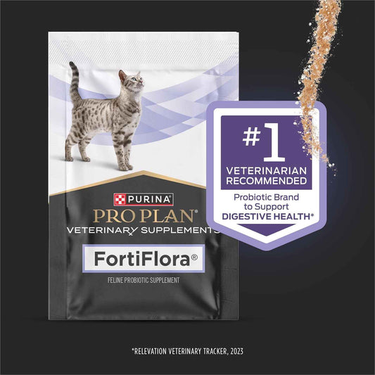 Pro Plan Veterinary Supplements FortiFlora Daily Probiotic Powder for Cats – At-Home Digestive Wellness Ritual with Liver Flavor and Immune Support