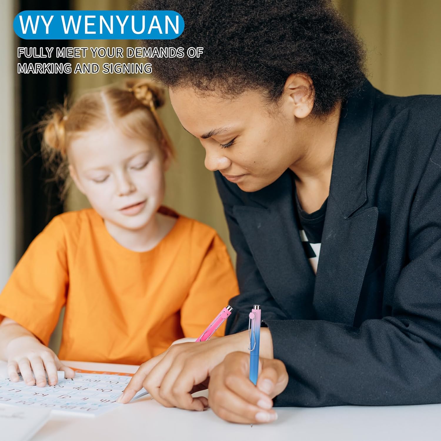 WY_WENYUAN_Cute_Pens,_Pastel_Ballpoint_Pens_Bulk,_Fine_Point_Smooth_Writing,_Black_Ink_1.0_mm_Journaling_Office_Supplies_for_Women_&_Men,_Note_Taking