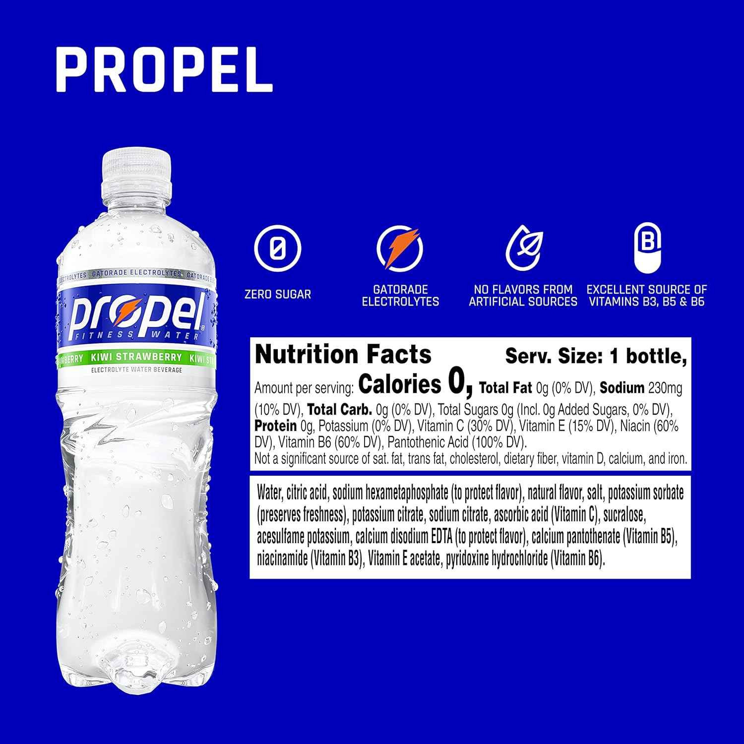 Propel Sugar Free Water – Single Serve Bottles for Camping Trips and Weekend Outdoor Adventures