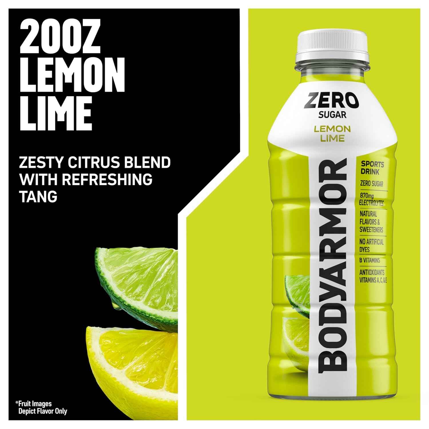 BODYARMOR ZERO Sugar Lemon Lime – Clean-Label Electrolyte Drink for an Uncluttered Wellness Fridge